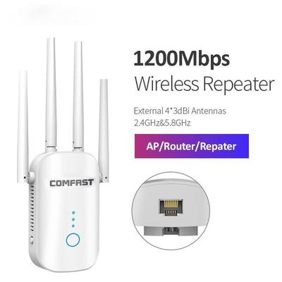 কেনা 1200Mbps শক্তিশালী ওয়াইফাই রিপিটার 2.4G/5GHz লং রেঞ্জ ওয়াইফাই এক্সটেন্ডার 802.11ac online manufacture