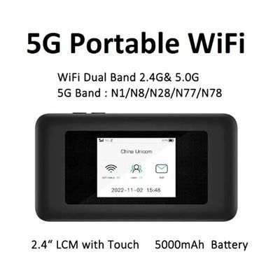 কেনা 5000mAh 5G Dual-Band Pocket Router WiFi 6 Hotspot with SIM Slots 72H Streaming for Travel & Remote Work online manufacture