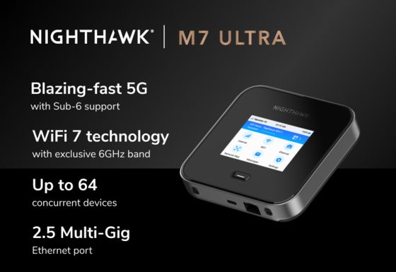 NIGHTHAWK M7 Ultra M7500 5G MmWave WiFi 7 5.8Gbps 2.5G ইথারনেট মোবাইল হটস্পট রাউটার